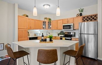Staged apartment kitchen